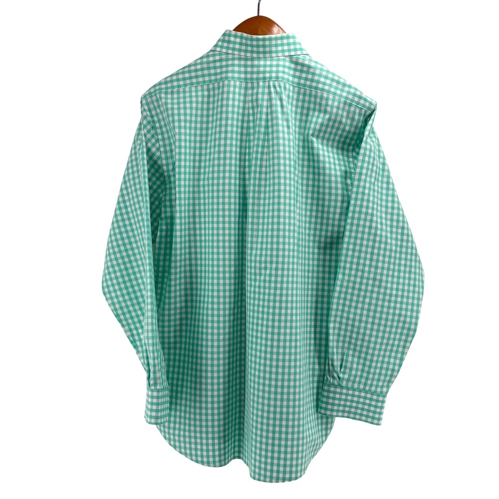 Vineyard Vines Mens Slim Fit Tucker Shirt Green White Gingham Button Down Large - Picture 2 of 7